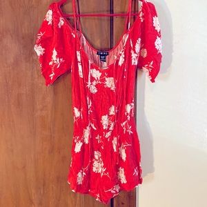 Floral shorts romper